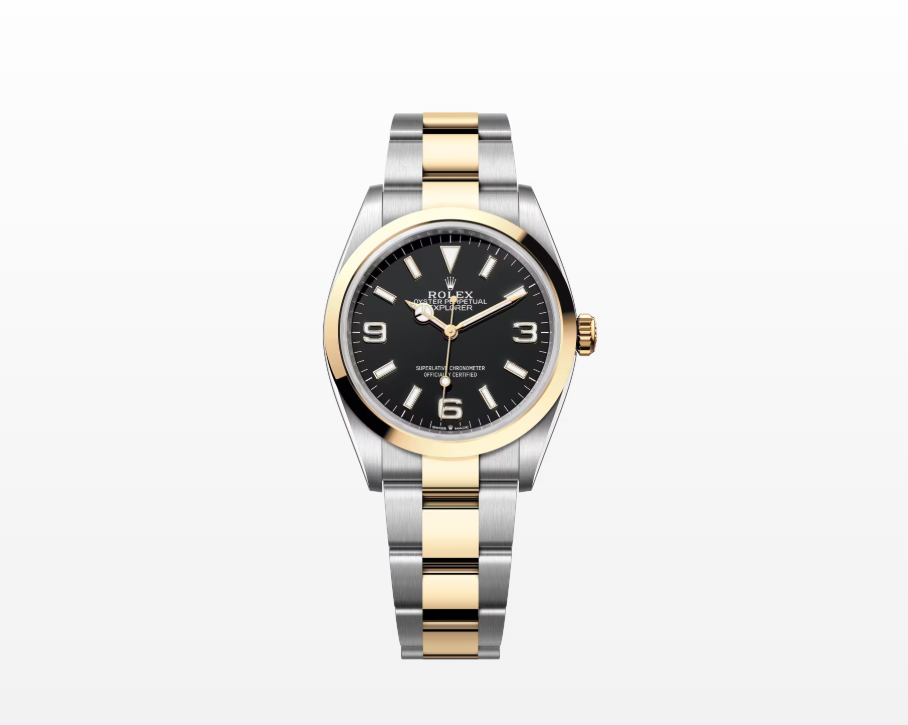 Rolex Oyster Perpetual Explorer 36, Oyster, 36mm, Yellow Rolesor (Yellow Gold and Oystersteel) Reissue Watch 1242730