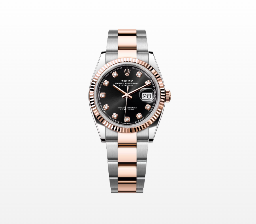 Rolex Datejust 36 Oyster, 36mm, Eternal Rose Gold and Oyster Steel Replica WatchModel 126231