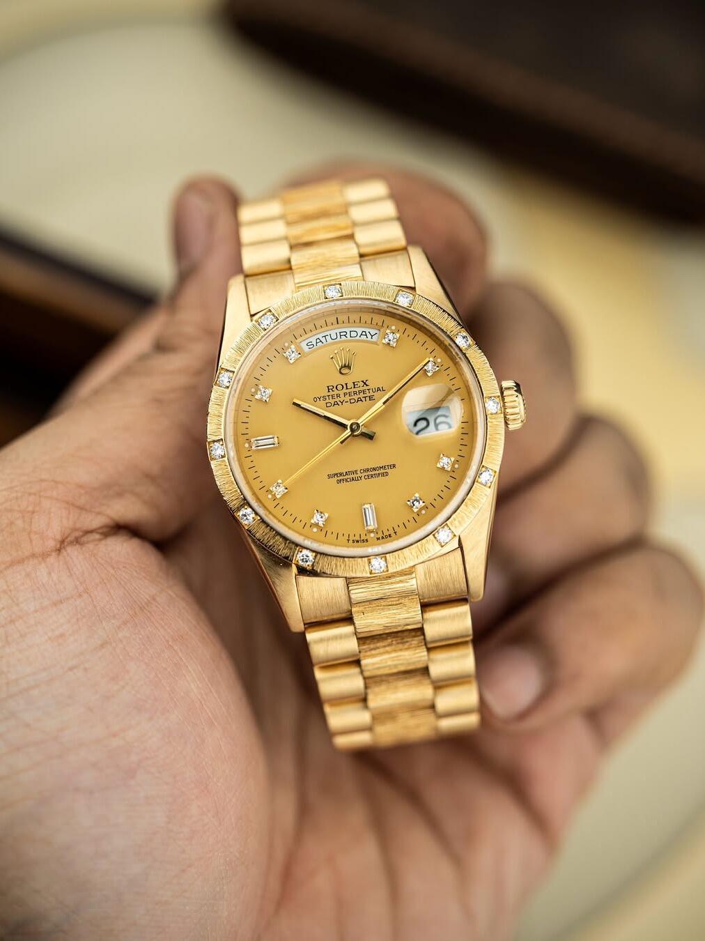 Rolex Day-Date Diamond-encrusted yellow banana