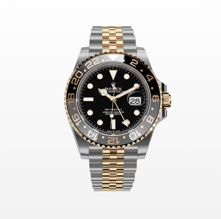 Rolex GMT-Master II, Oyster, 40mm, Yellow Rolesor (Yellow Gold and Oystersteel) Reissue Watch 126713GRNE