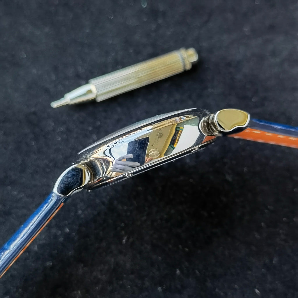 IWC Da Vinci Moon Phase White Dial Blue Strap Watch - side