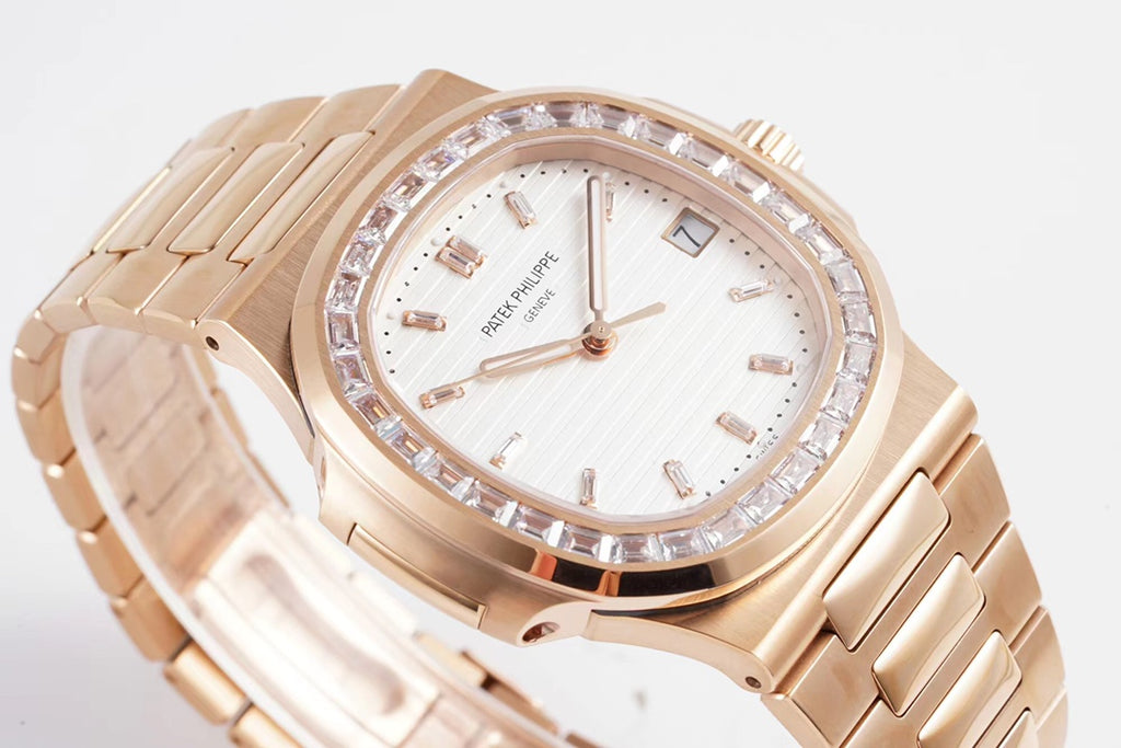 Patek Philippe Nautilus Watch 002 Rose Gold White Dial - product view 1