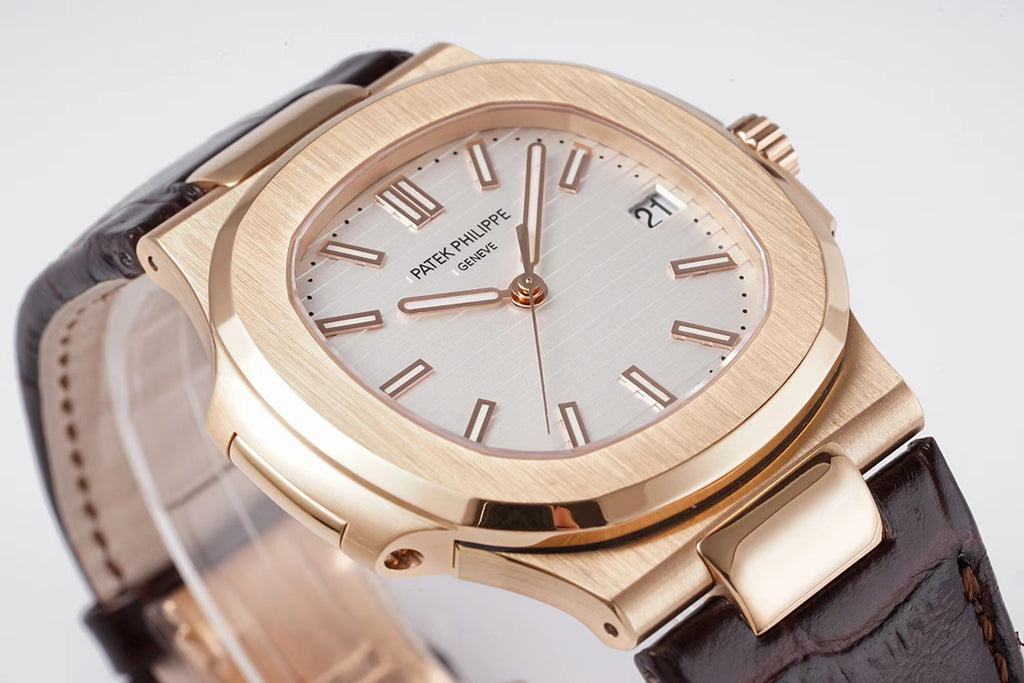Patek Philippe Nautilus Watch 004 Rose Gold Leather Strap - product view 1