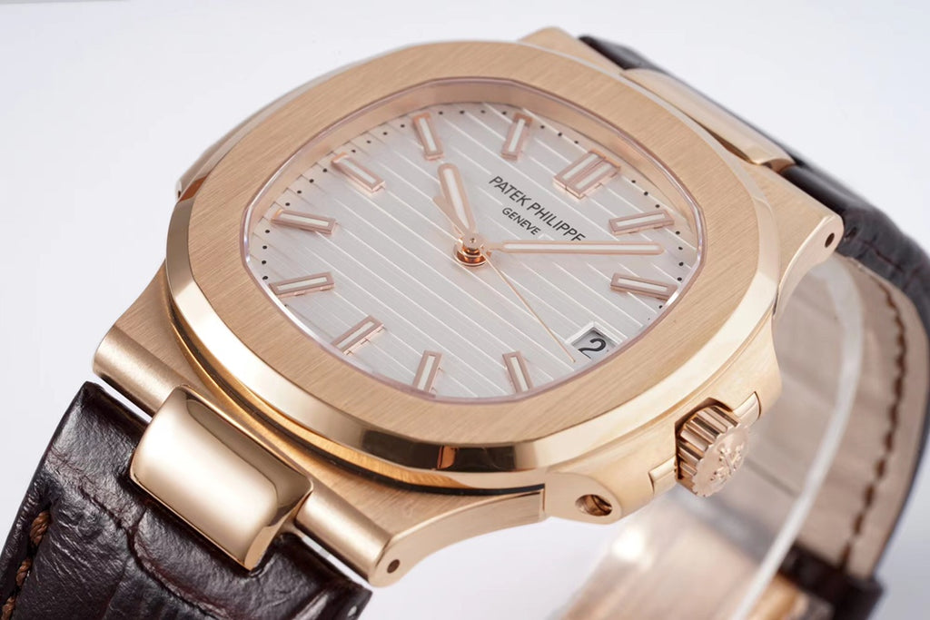 Patek Philippe Nautilus Watch 004 Rose Gold Leather Strap - product view 2