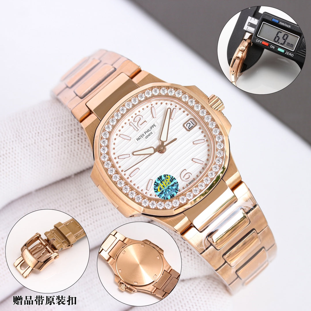 Patek Philippe Nautilus Watch 007 Rose Gold Gold Diamond - product view 2