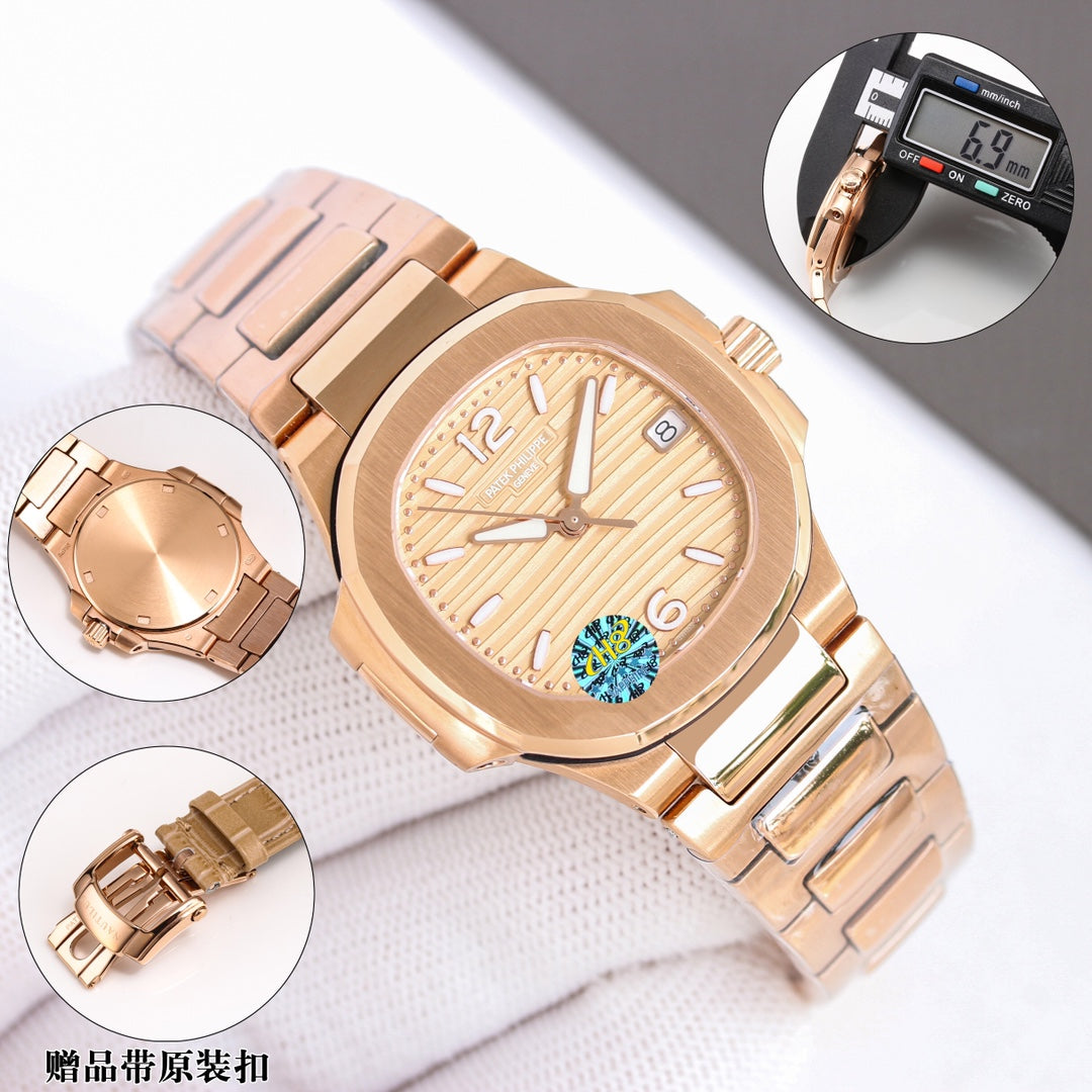 Patek Philippe Nautilus Watch 007 Rose Gold Gold Diamond - product view 5