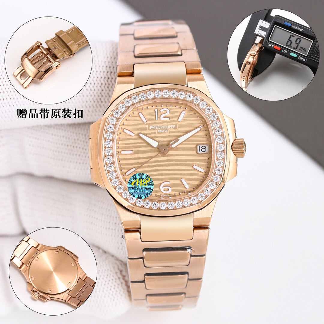 Patek Philippe Nautilus Watch 007 Rose Gold Gold Diamond - product view 6