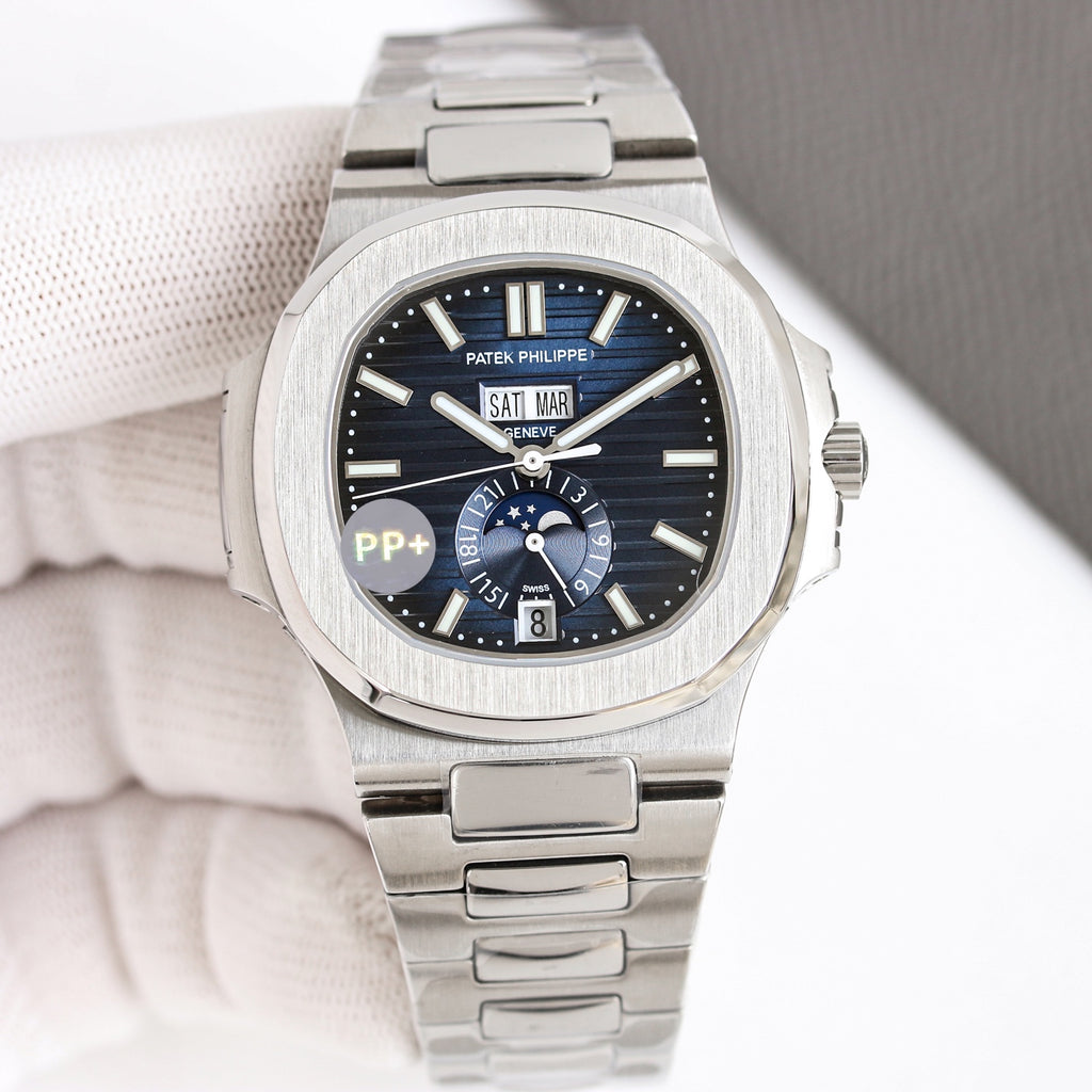 Patek Philippe Nautilus Watch 008 Steel Blue Dial - product view 1