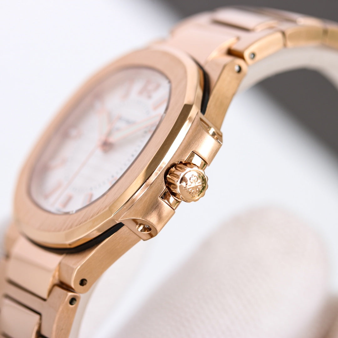 Patek Philippe Nautilus Watch 006 Rose Gold White Diamond - product view 2