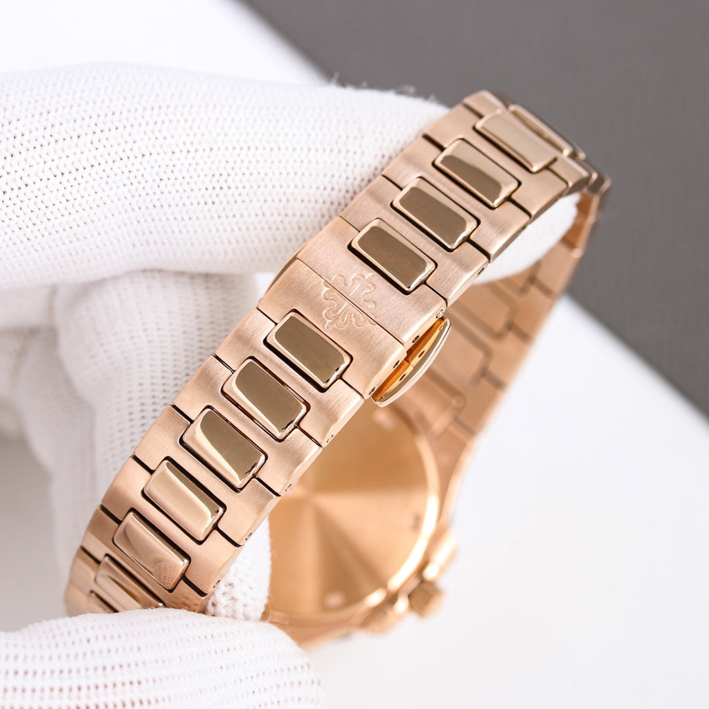 Patek Philippe Nautilus Watch 006 Rose Gold White Diamond - product view 3