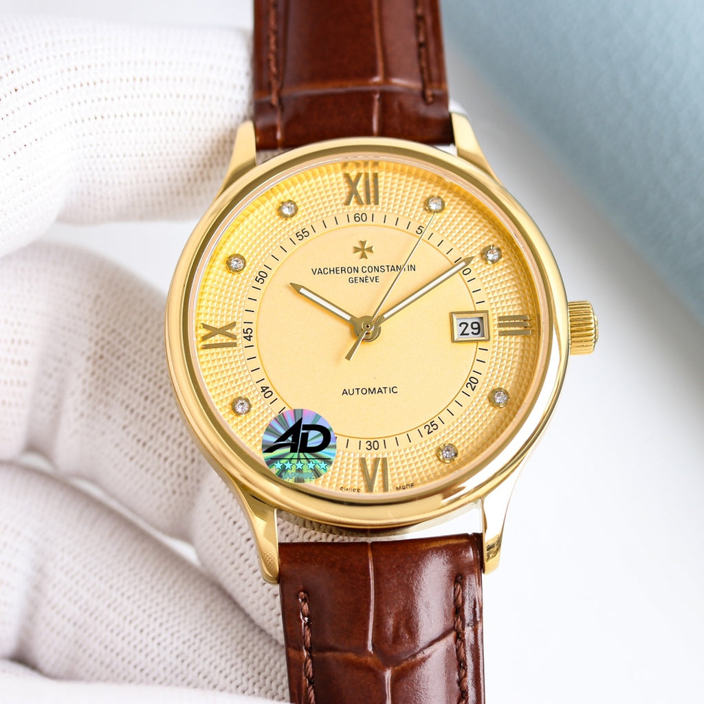 Vacheron Constantin Traditionnelle Watch 005 Gold Dial Brown Leather - product view 1