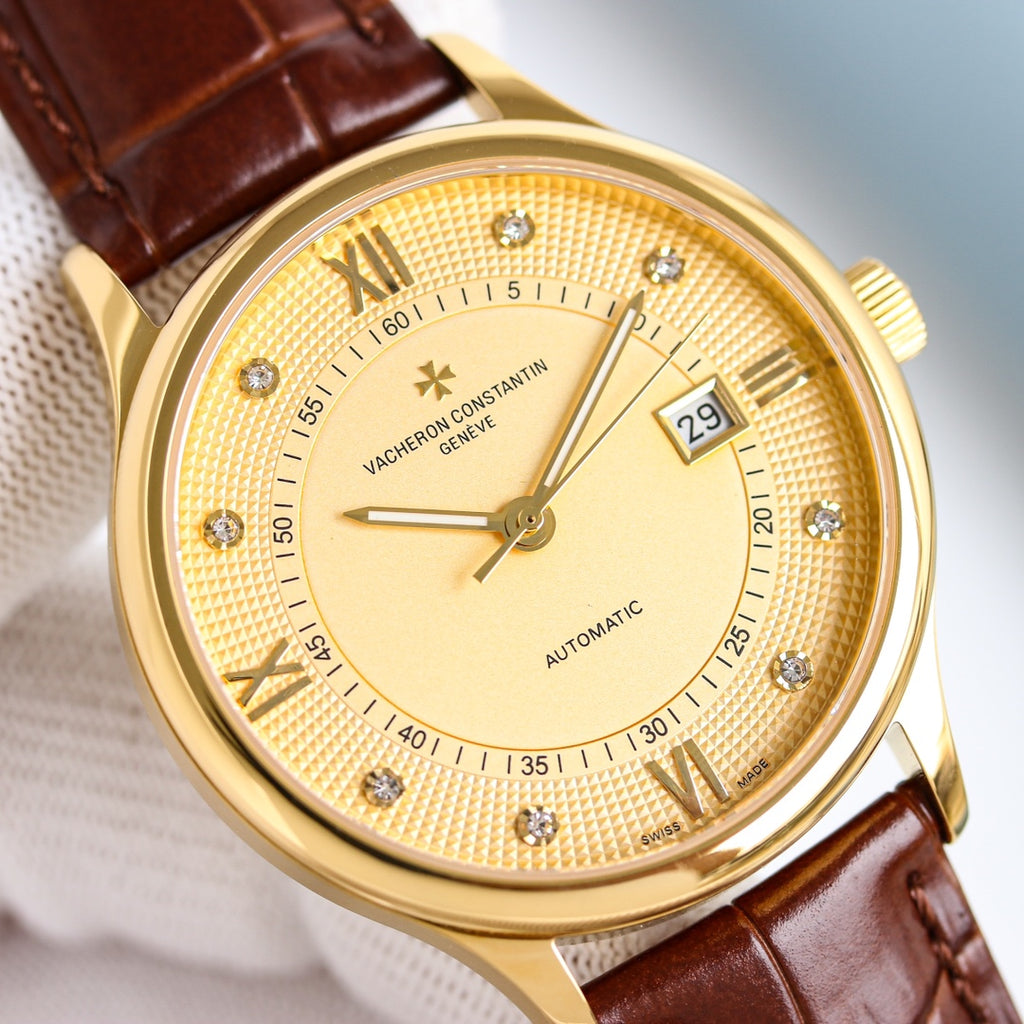 Vacheron Constantin Traditionnelle Watch 005 Gold Dial Brown Leather - product view 2