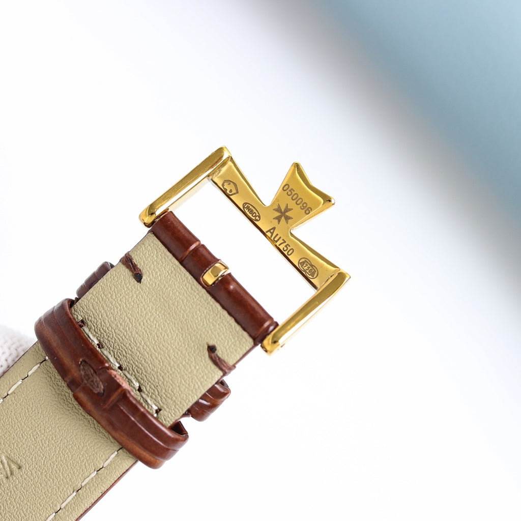 Vacheron Constantin Traditionnelle Watch 005 Gold Dial Brown Leather - product view 3