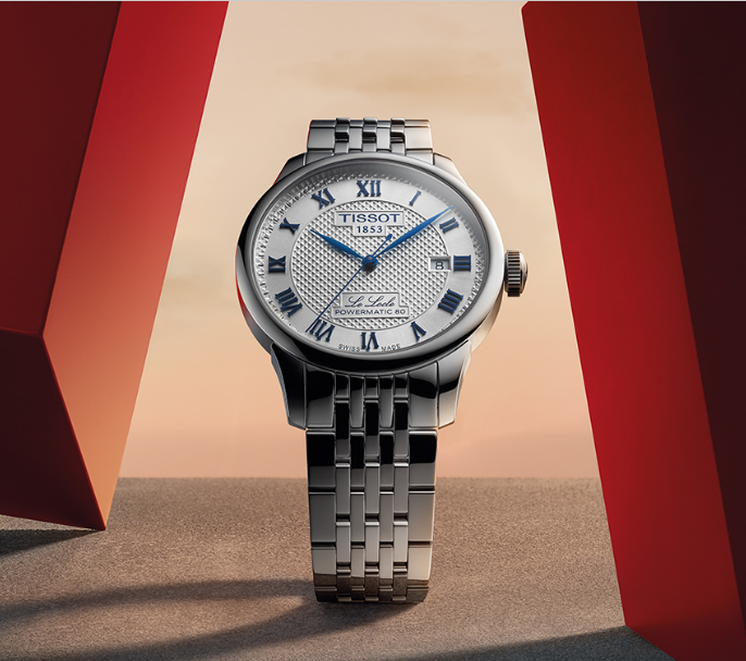 Tissot Le Locle Collection Stainless Steel Bracelet Automatic Men's Watch with 80 Movement, 20th Anniversary Edition, Replica Watch