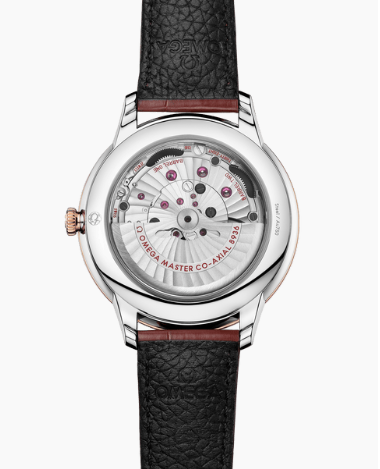 Omega De Ville Collection Elegant Watch, 42mm, Stainless Steel & Sedna™ 18K Gold Case with Crocodile Leather Strap, Replica Watch