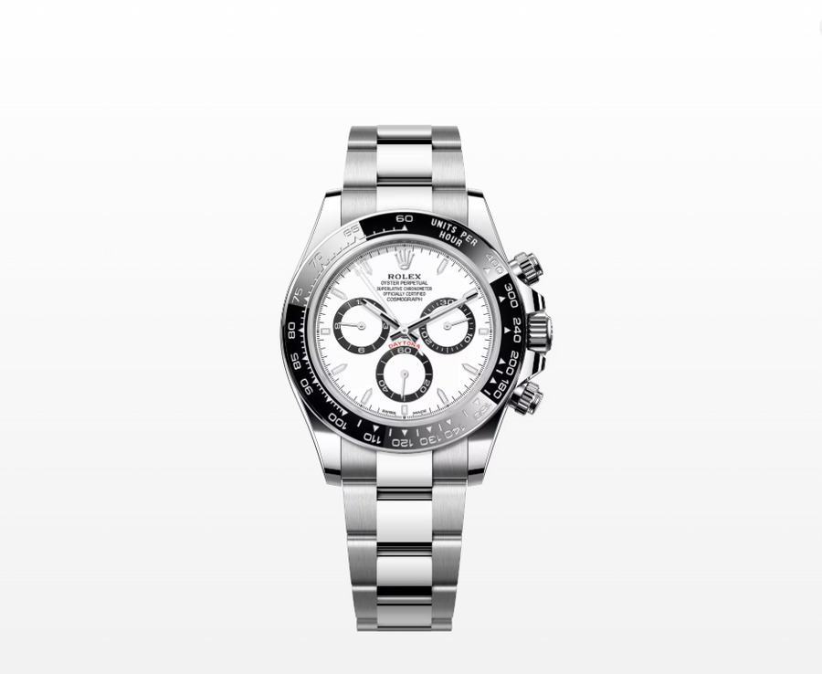 Rolex Cosmograph Daytona White Dial Black Subdials Silver-Tone Bracelet Watch
